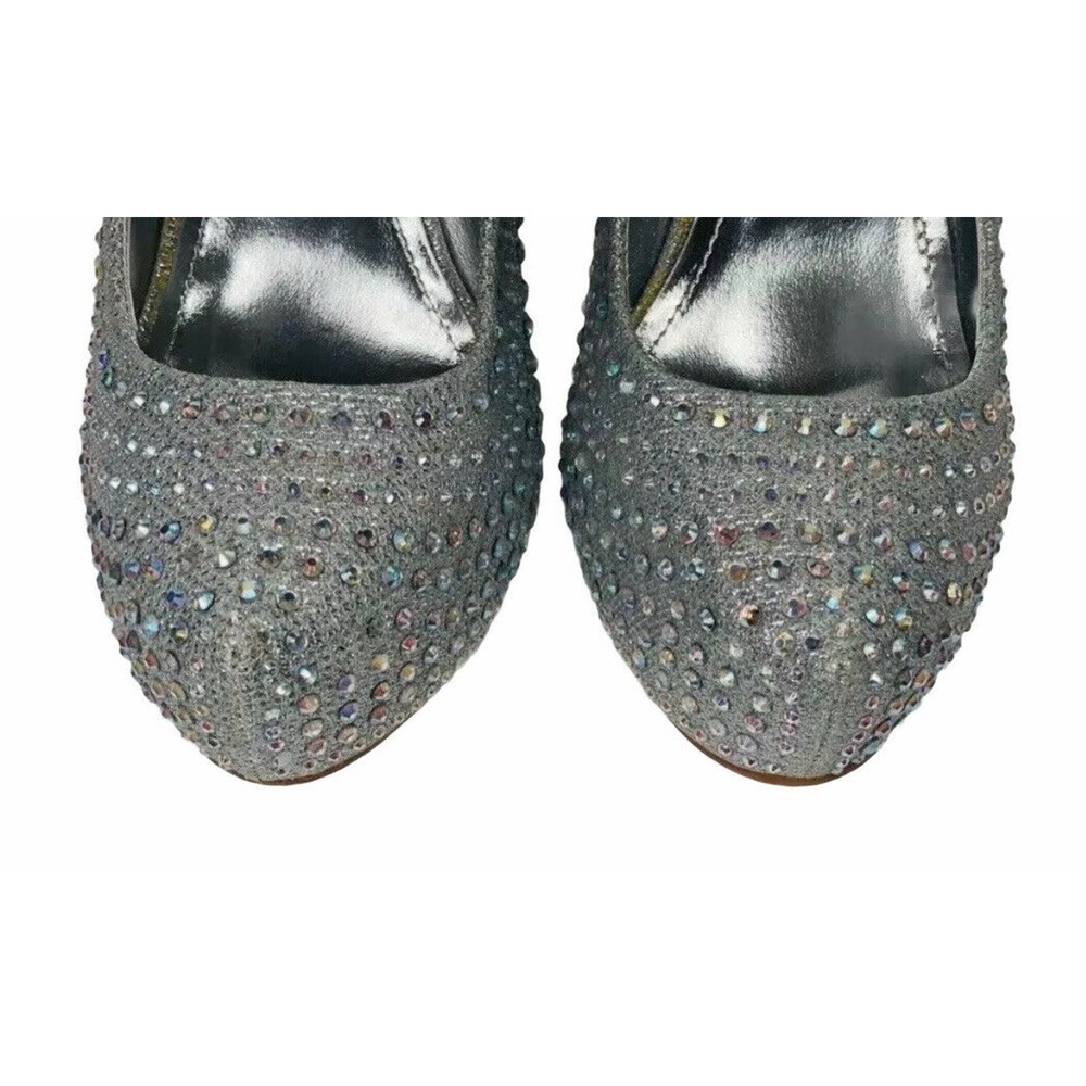 Le Miu ELSA Silver Rhinestone Bling Platform Stiletto Heels Wedding Prom Sz 8.5 - Picture 7 of 11